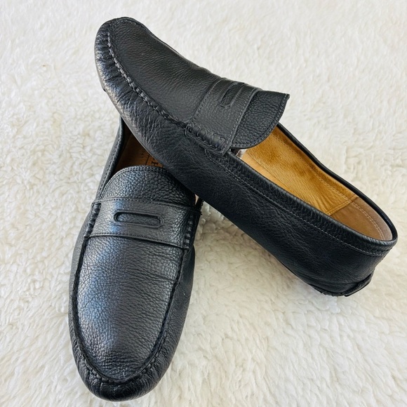 Coach Neal Men\'s Classic Black Pebble Leather Slip-Ons Loafers Driving Shoes 12M main image 4